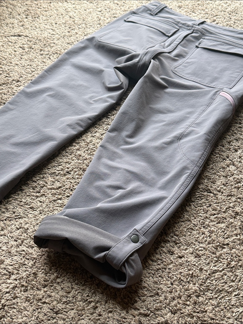 SheFly Women’s gray/purple technical Outdoor Pants w/hidden zipper, Sz. 6 - Picture 11 of 14